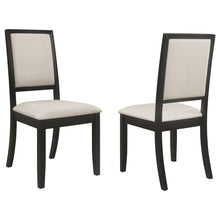 Load image into Gallery viewer, Louise Upholstered Dining Side Chairs Black and Cream (Set of 2)