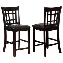 Load image into Gallery viewer, Lavon Upholstered Counter Height Stools Black and Espresso (Set of 2)