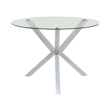Load image into Gallery viewer, Vance Glass Top Dining Table with X-cross Base Chrome