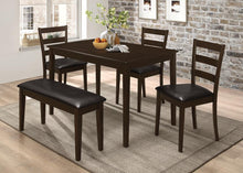 Load image into Gallery viewer, Guillen 5-piece Dining Set with Bench Cappuccino and Dark Brown
