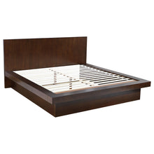 Load image into Gallery viewer, Jessica Eastern King & Queen Platform Bed with Rail Seating Cappuccino