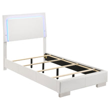 Load image into Gallery viewer, Felicity Full & Twin Panel Bed with LED Lighting Glossy White