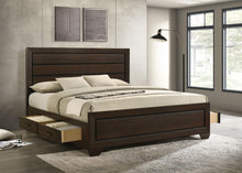 Load image into Gallery viewer, Kauffman California King, Eastren king, & Queen Storage Bed Dark Cocoa