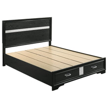 Load image into Gallery viewer, Miranda California King. E.King, & Queen 2-drawer Storage Bed Black & White