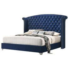 Load image into Gallery viewer, Melody California King, Eastren King, Queen Wingback Upholstered Bed Pacific Blue & Grey