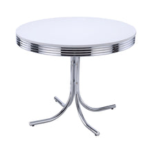 Load image into Gallery viewer, Retro Round Dining Table Glossy White and Chrome