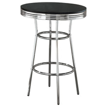 Load image into Gallery viewer, Theodore Round Bar Table Black and Chrome