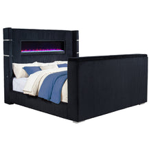 Load image into Gallery viewer, Tisdall Wingback TV Bed with Flame Visualizer