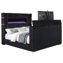 Load image into Gallery viewer, Tisdall Wingback TV Bed with Flame Visualizer