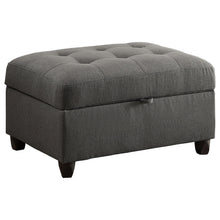 Load image into Gallery viewer, Stonenesse Tufted Storage Ottoman Grey