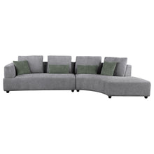 Load image into Gallery viewer, Toscano 134-inch Upholstered Sectional Sofa Grey