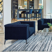 Load image into Gallery viewer, Chalet Tuxedo Arm Chair Blue