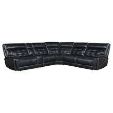Load image into Gallery viewer, Hewitt Leather Upholstered Power Reclining Sectional Black