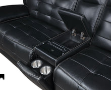 Load image into Gallery viewer, Hewitt Leather Upholstered Power Reclining Sectional Black