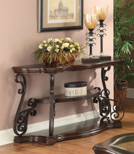 Load image into Gallery viewer, Laney Sofa Table Deep Merlot and Clear