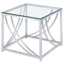 Load image into Gallery viewer, Lille Glass Top Square End Table Accents Chrome