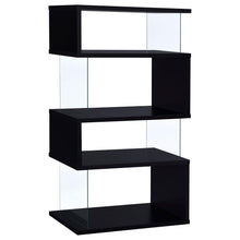 Load image into Gallery viewer, Emelle 4-tier Bookcase Black and Clear