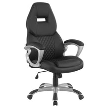 Load image into Gallery viewer, Bruce Adjustable Height Office Chair Black and Silver