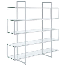 Load image into Gallery viewer, Elmer 5-shelf Bookcase Chrome and Clear