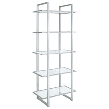 Load image into Gallery viewer, Hartford Glass Shelf Bookcase Chrome