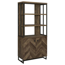 Load image into Gallery viewer, Millbrook 2-door Bookcase Rustic Oak Herringbone and Gunmetal
