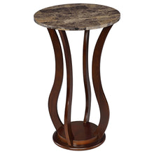 Load image into Gallery viewer, Elton Round Marble Top Accent Table Brown
