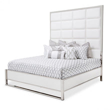 Load image into Gallery viewer, Aico State St King Metal Panel Bed in Glossy White image