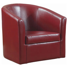 Load image into Gallery viewer, Turner Upholstery Sloped Arm Accent Swivel Chair Red