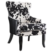 Load image into Gallery viewer, Trea Cowhide Print Accent Chair Black and White