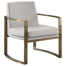 Load image into Gallery viewer, Cory Concave Metal Arm Accent Chair Cream and Bronze