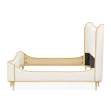 Load image into Gallery viewer, AICO Furniture Camellia Field King Upholstered Panel Bed in Caramel