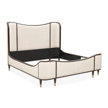 Load image into Gallery viewer, AICO Furniture Camellia Field King Upholstered Panel Bed in Warm Pecan