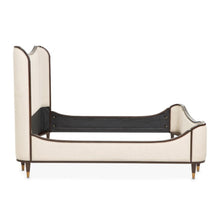 Load image into Gallery viewer, AICO Furniture Camellia Field King Upholstered Panel Bed in Warm Pecan