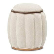 Load image into Gallery viewer, AICO Furniture Camellia Field Round Bench in Warm Pecan