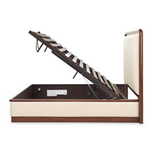 Load image into Gallery viewer, AICO Furniture Mason Park Queen Channel Tufted Bed in Umber