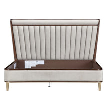 Load image into Gallery viewer, AICO Furniture Houston King Channel Tufted Bed in Walnut