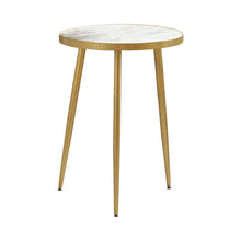 Load image into Gallery viewer, Acheson Round Accent Table White and Gold