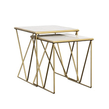 Load image into Gallery viewer, Bette 2-piece Nesting Table Set White and Gold