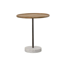 Load image into Gallery viewer, Ginevra Round Wooden Top Accent Table Natural and White