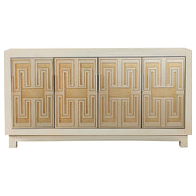 Load image into Gallery viewer, Voula Rectangular 4-door Accent Cabinet White and Gold