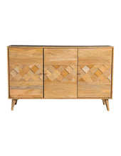 Load image into Gallery viewer, Alyssum Checkered Pattern 3-door Accent Cabinet Natural
