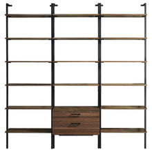 Load image into Gallery viewer, Owens 3-piece 96-inch Wall Mounted Bookshelf Set Walnut