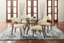 Load image into Gallery viewer, Paxton Mid Century Modern Nutmeg Glass Dining Table image