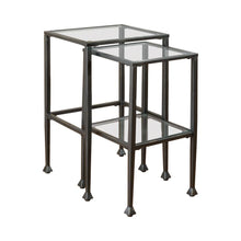 Load image into Gallery viewer, Leilani 2-piece Glass Top Nesting Tables Black