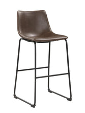 Load image into Gallery viewer, Michelle Armless Bar Stools Two-tone Brown and Black (Set of 2)