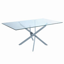 Load image into Gallery viewer, Carmelo X-shaped Dining Table Chrome and Clear