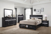 Load image into Gallery viewer, Miranda California King. E.King, & Queen 2-drawer Storage Bed Black & White