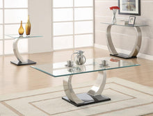 Load image into Gallery viewer, Pruitt Glass Top Coffee Table Clear and Satin
