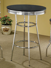 Load image into Gallery viewer, Theodore Round Bar Table Black and Chrome