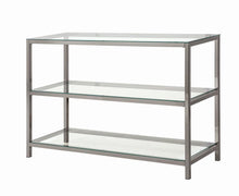 Load image into Gallery viewer, Trini Sofa Table with Glass Shelf Black Nickel